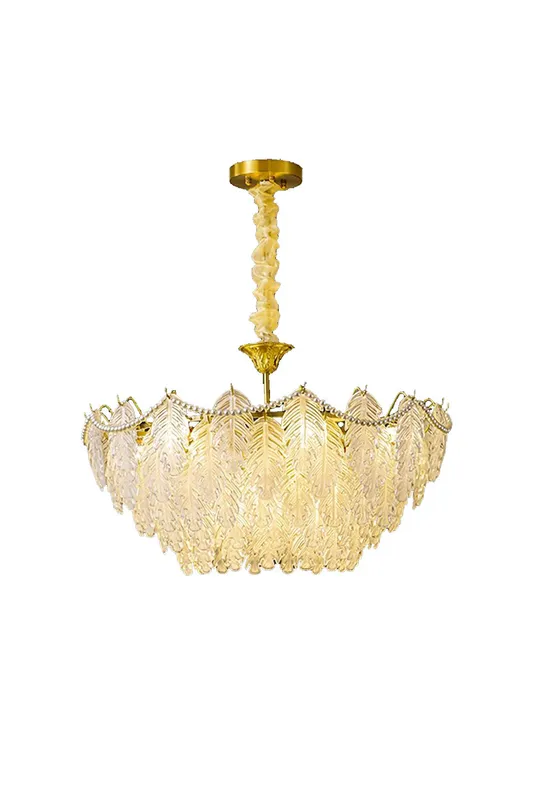 Pearl Glass Leaf Chandelier — Samu Lighting LED Troffers & Panels 15.0W 