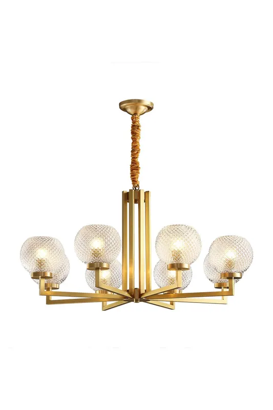 Ribbed Glass Brass Chandelier — Samu Lighting LED Troffers & Panels 15.0W 