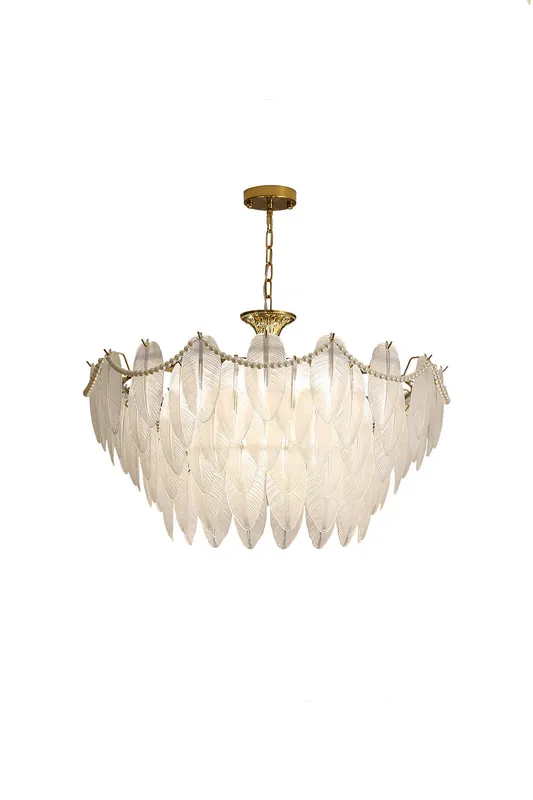 Texture Glass Leaf Chandelier — Samu Lighting LED Troffers & Panels 15.0W 