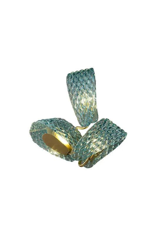 Petal Blue Glass Wall Lamp — Samu Lighting LED Troffers & Panels 15.0W 