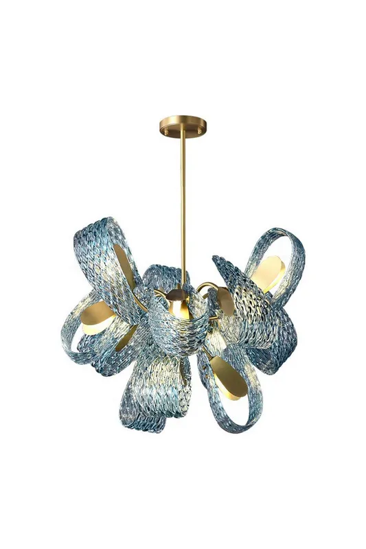 Petal Blue Glass Chandelier — Samu Lighting LED Troffers & Panels 15.0W 