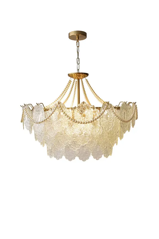 Embossed Pearls Glass Chandelier — Samu Lighting LED Troffers & Panels 15.0W 