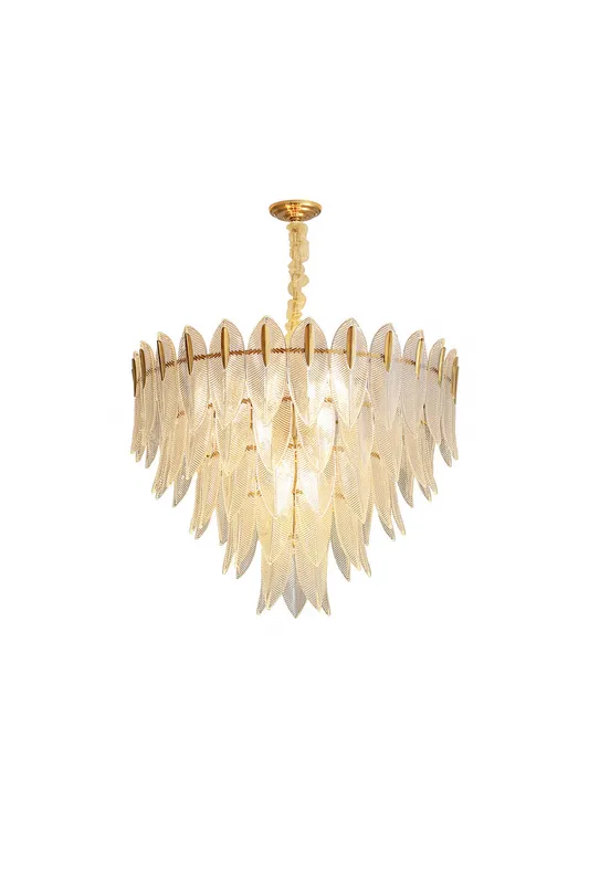 Glass Feathers Chandelier — Samu Lighting LED Troffers & Panels 40.0W 