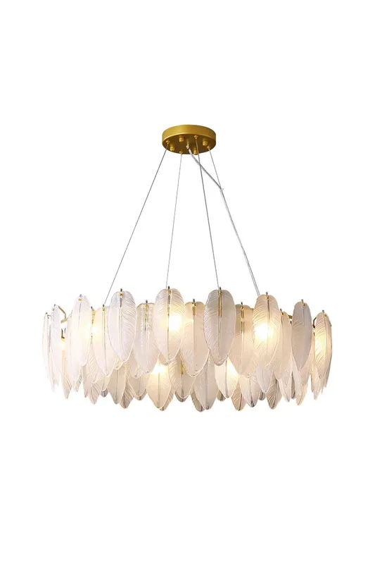 Glass Feather Chandelier — Samu Lighting LED Troffers & Panels 15.0W 