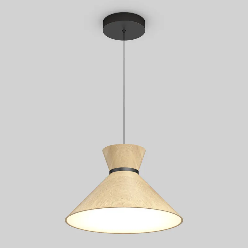 Inoa LED pendant light 5 CCT black and wood — Artika LED Pendant Lights  