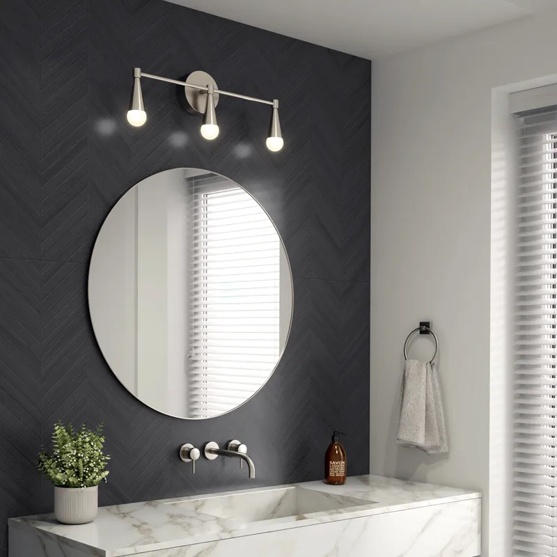 Wayden LED mid-century bathroom vanity light 3 CCT — Artika LED Wall Lights  