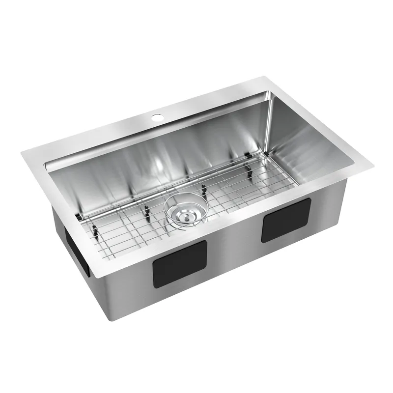 Newport 33 in. single bowl stainless steel workstation sink — Artika LED General Lighting  