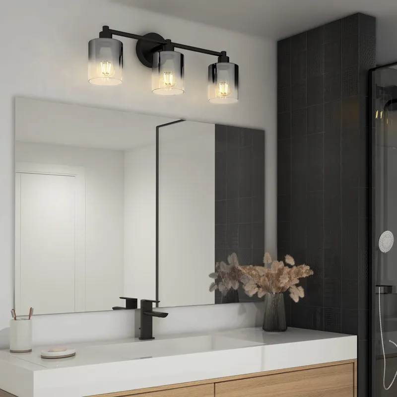 Haze modern 3-light bathroom vanity light  glass — Artika LED Wall Lights  