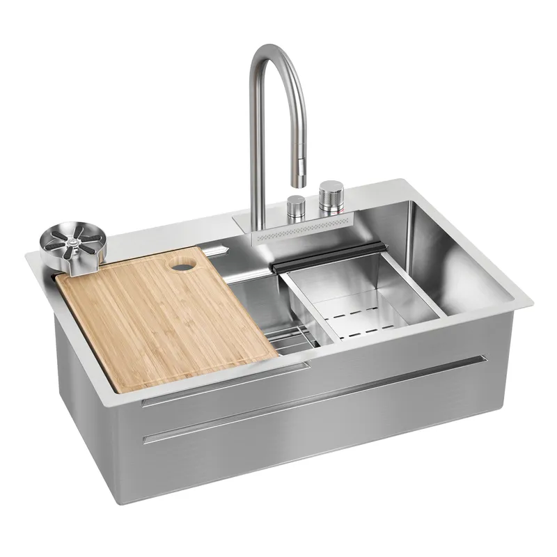 Neoflow single bowl 31 in. stainless steel workstation sink — Artika LED General Lighting  