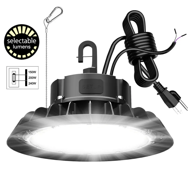 GGJIA 240W LED High Bay Lights Adjustable Series 0-10V Dimmable — G GJIA Lighting LED High Bay Lights 240.0W 