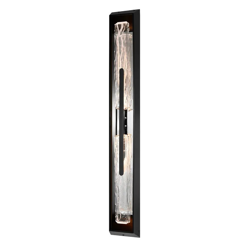 Curva Integrated LED 44in Sand Black Outdoor Wall Light with Handcrafted Glass — CWI Lighting LED Wall Lights  2700K