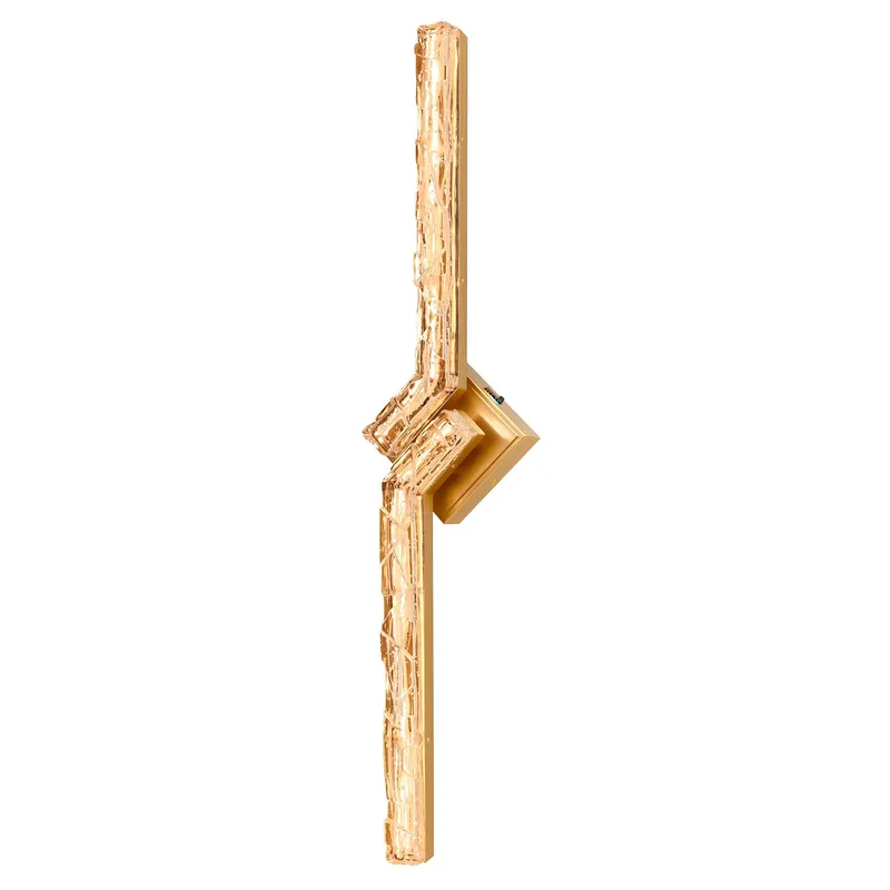 Contour Integrated LED 33in Brass Vanity Light with Handcrafted Glass — CWI Lighting LED Wall Lights  