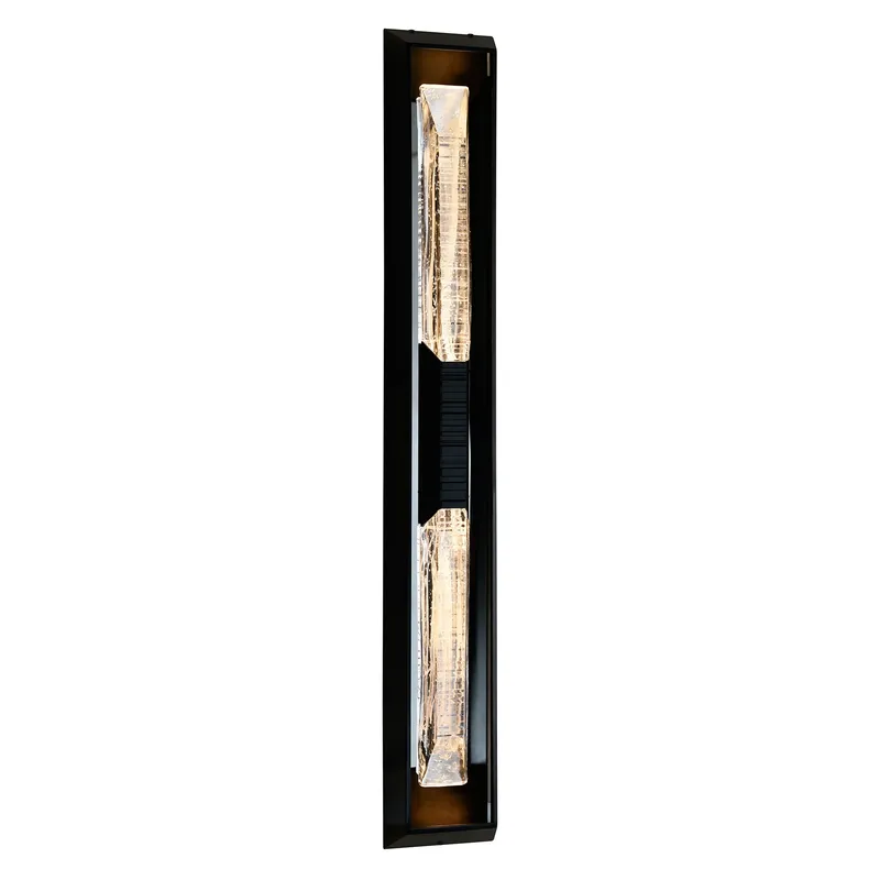 Petra Integrated LED 44in Sand Black Outdoor Wall Light with Handcrafted Glass — CWI Lighting LED Wall Lights  