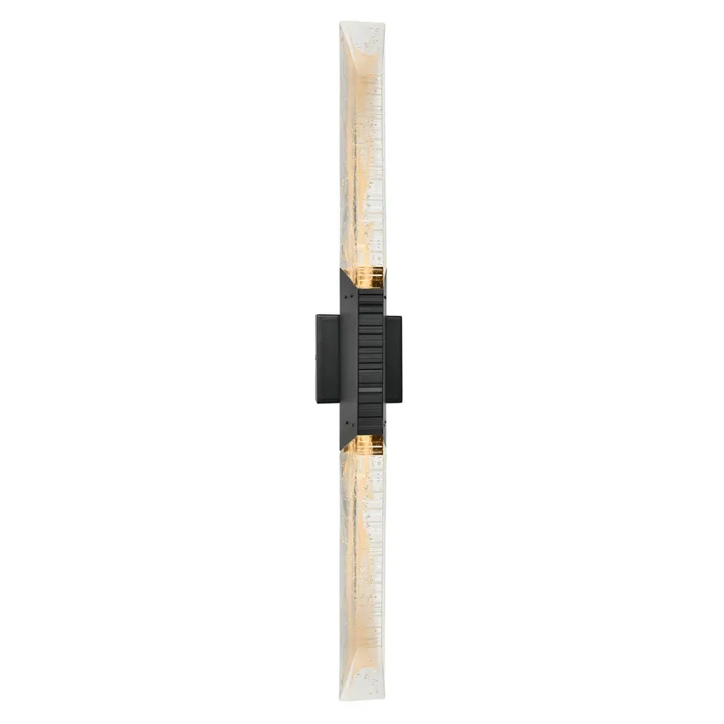 Petra Integrated LED 36in Sand Black Indoor-Outdoor Wall Light with Handcrafted Glass — CWI Lighting LED Wall Lights  2700K