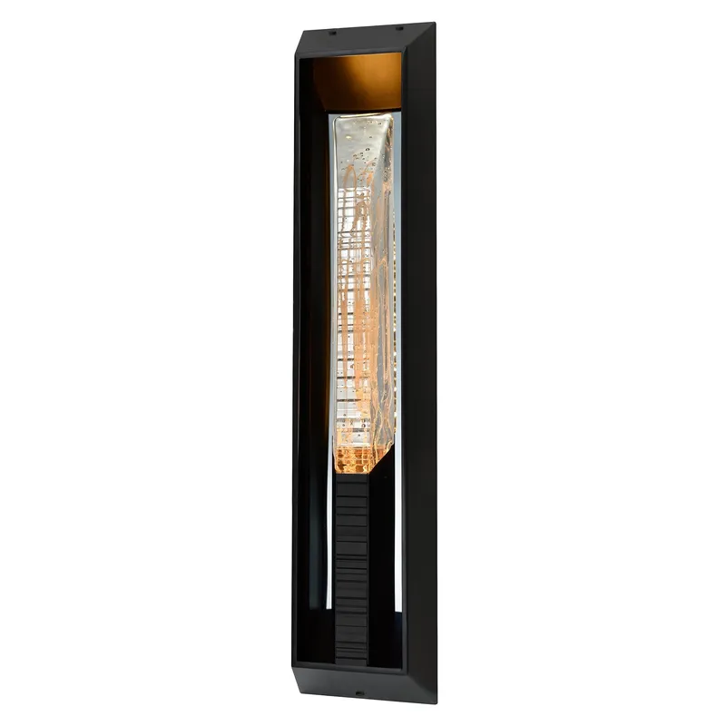Petra Integrated LED 29in Sand Black Outdoor Wall Light with Handcrafted Glass — CWI Lighting LED Wall Lights  