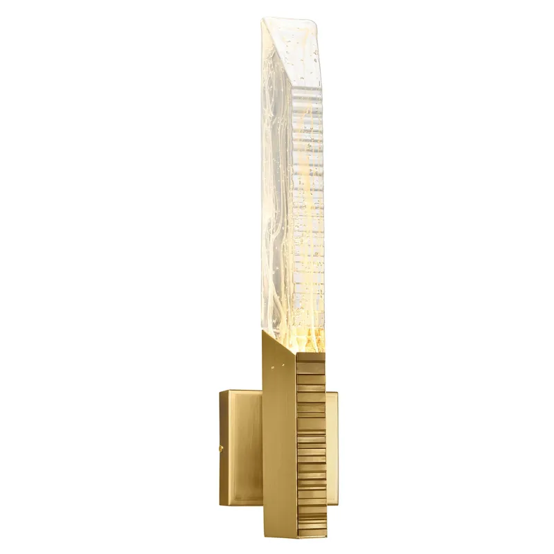 Petra Integrated LED 22in Brass Wall Light with Handcrafted Glass — CWI Lighting LED Wall Lights  2700K