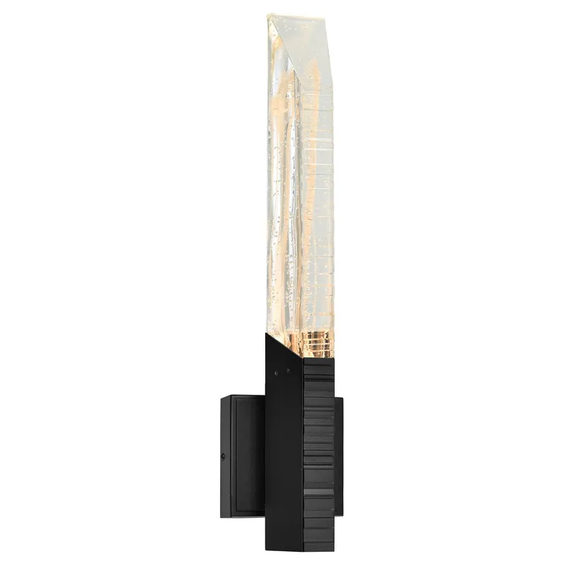 Petra Integrated LED 22in Sand Black Indoor-Outdoor Wall Light with Handcrafted Glass — CWI Lighting LED Wall Lights  2700K