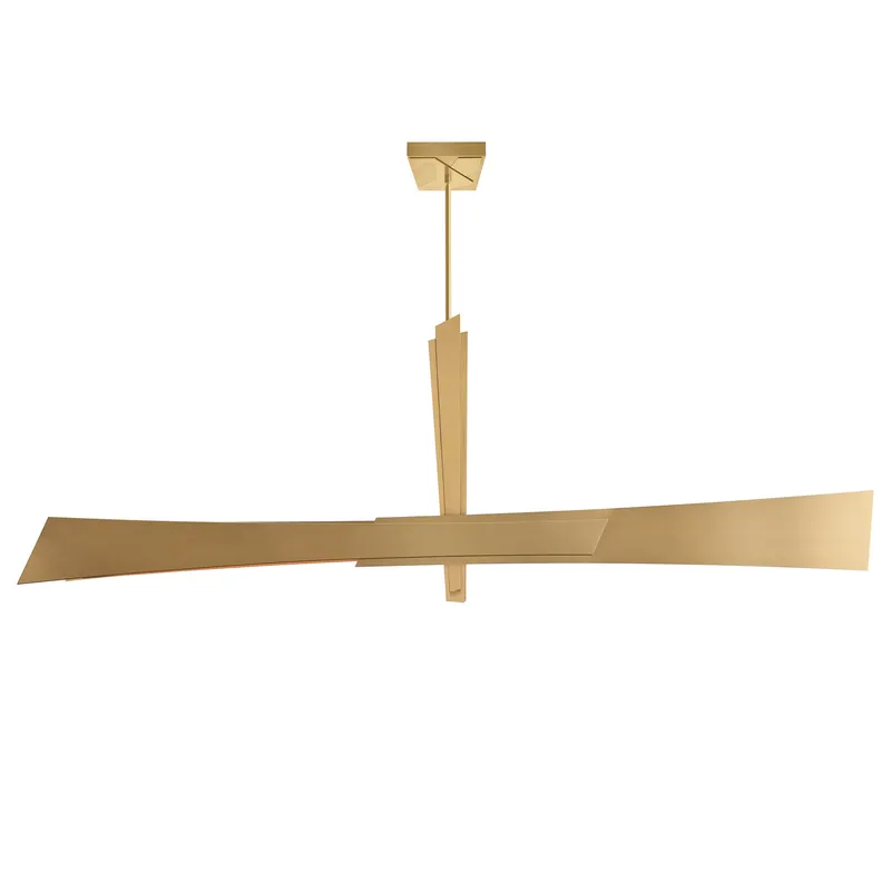 Solara Integrated LED 72in Brass Chandelier — CWI Lighting LED Pendant Lights  3000K