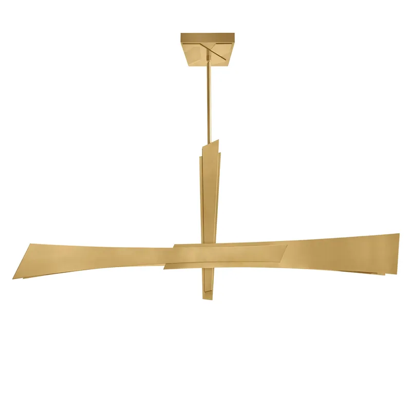 Solara Integrated LED 50in Brass Chandelier — CWI Lighting LED Pendant Lights  3000K
