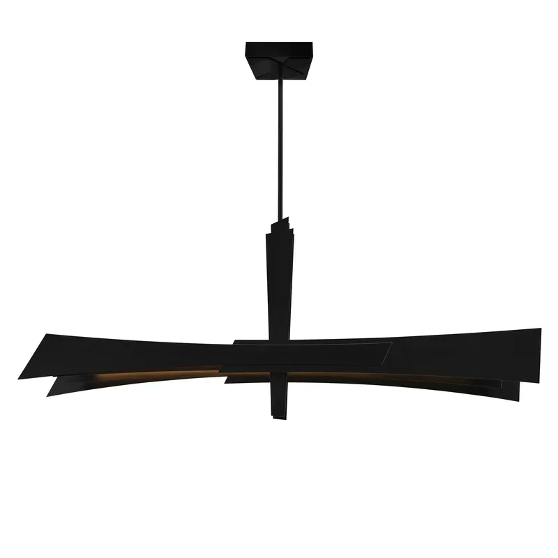 Solara Integrated LED 50in Black Chandelier — CWI Lighting LED Pendant Lights  3000K