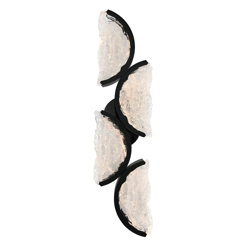 Moon Integrated LED 8in Black Wall Light with Handcrafted Glass — CWI Lighting LED Wall Lights  
