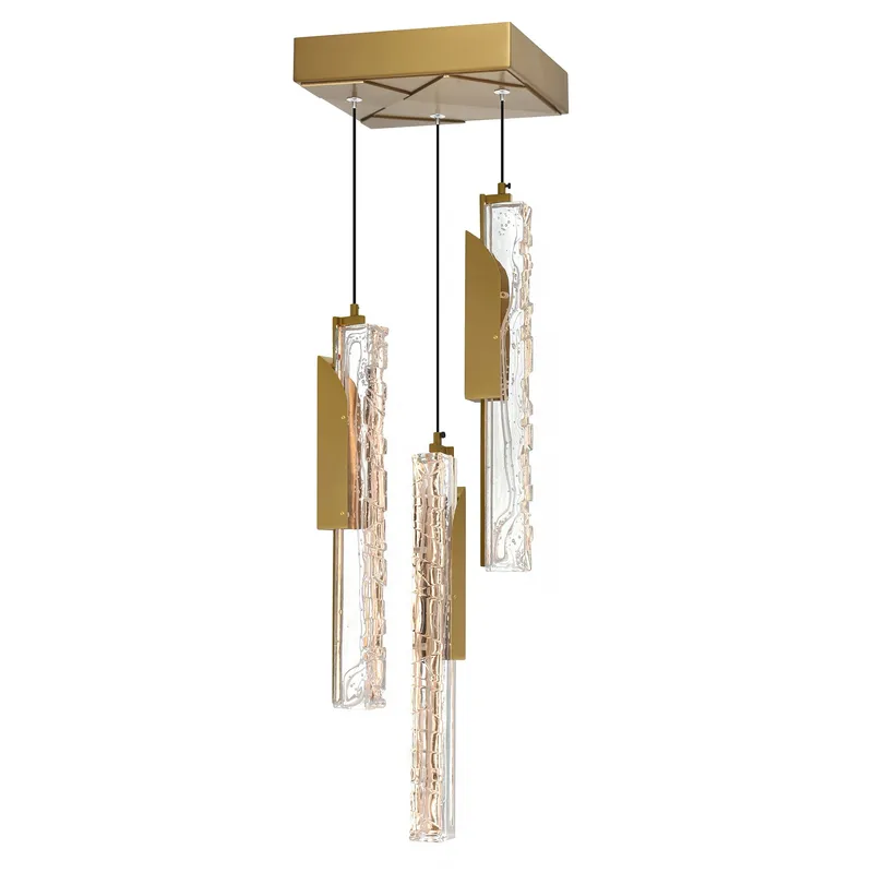 Valira Integrated LED 8in Brass Mini Pendant with Handcrafted Glass — CWI Lighting LED Pendant Lights  