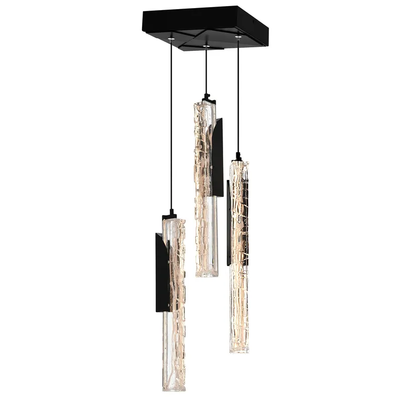 Valira Integrated LED 8in Black Mini Pendant with Handcrafted Glass — CWI Lighting LED Pendant Lights  