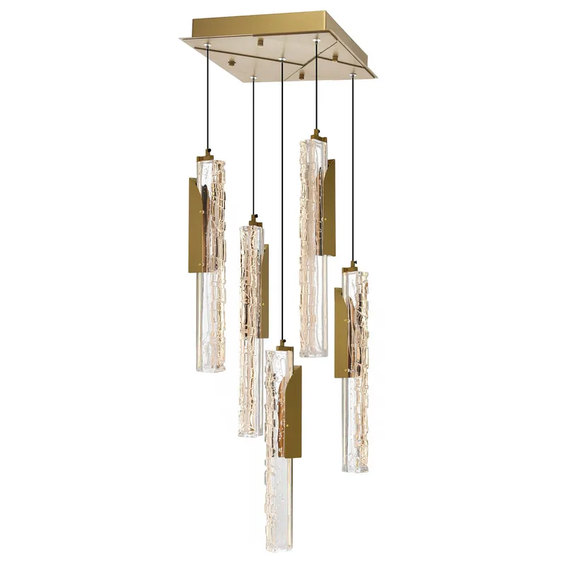 Valira Integrated LED 12in Brass Mini Pendant with Handcrafted Glass — CWI Lighting LED Pendant Lights  