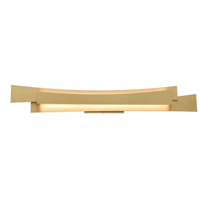 Candora Integrated LED 36in Brass Vanity Light — CWI Lighting LED Wall Lights  