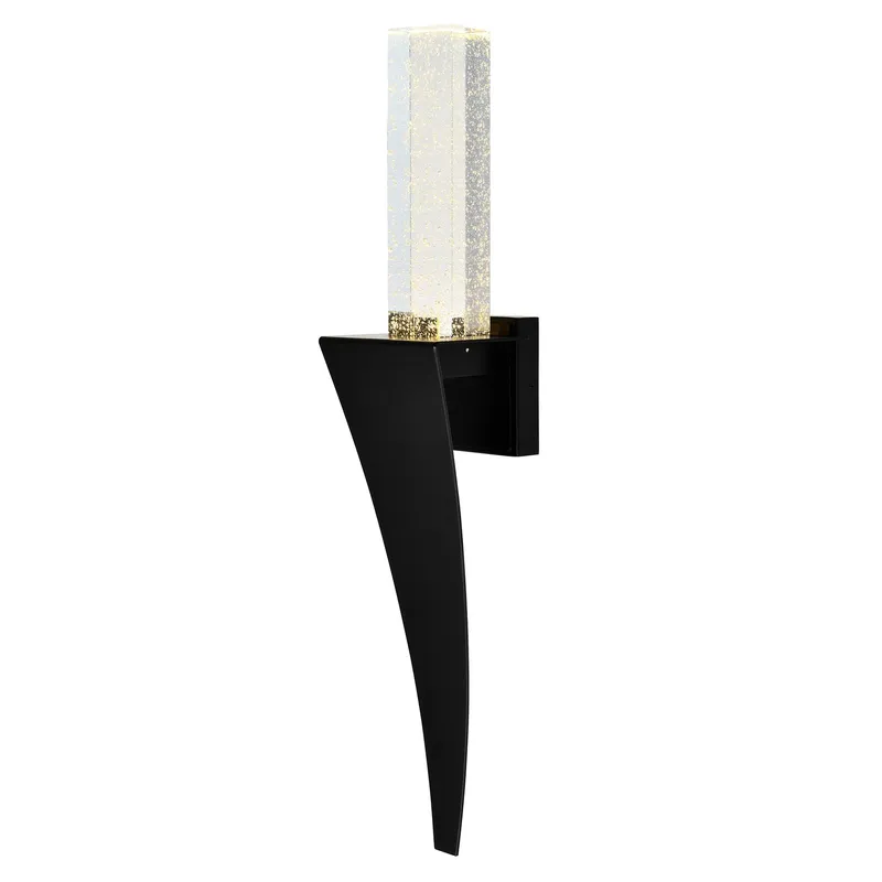 Catania Integrated LED 7in Satin Black Wall Light — CWI Lighting LED Wall Lights  