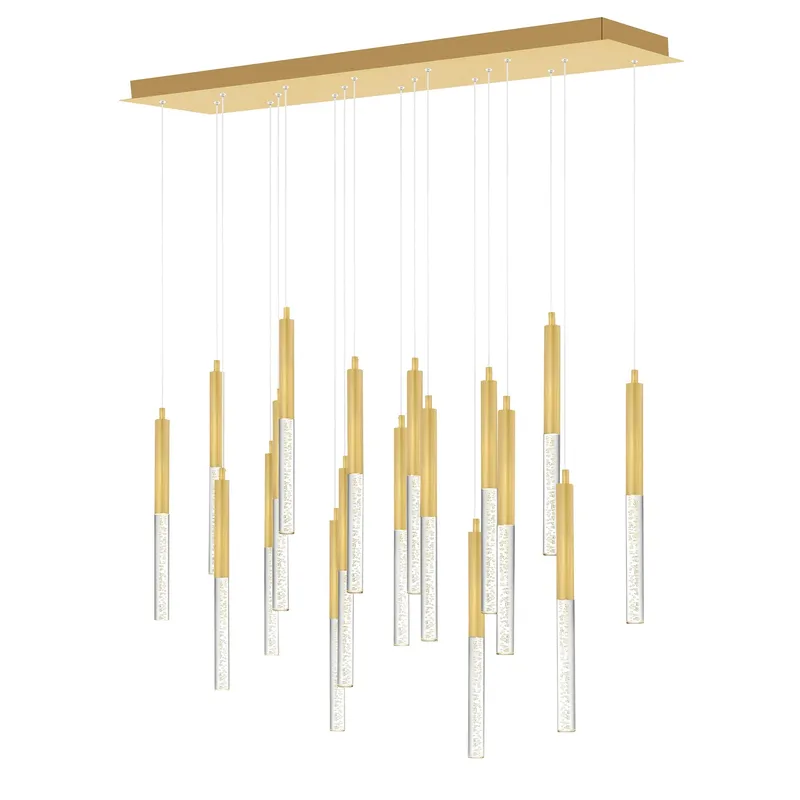 Dragonswatch Integrated LED 48in 18 Pendant Satin Gold Chandelier — CWI Lighting LED Pendant Lights  