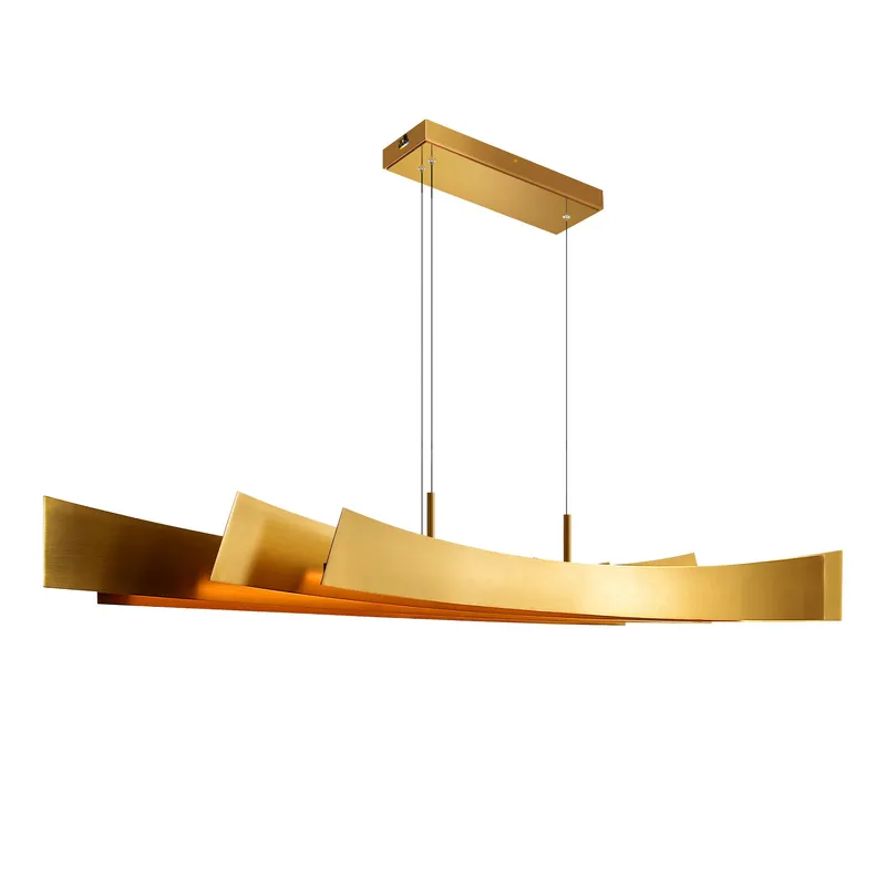 Candora Integrated LED 50in Brass Chandelier — CWI Lighting LED Pendant Lights  