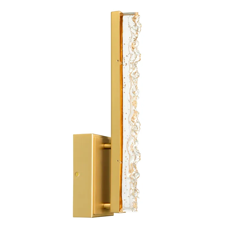 Stagger Integrated LED 5in Brass Wall Light with Handcrafted Glass — CWI Lighting LED Wall Lights  