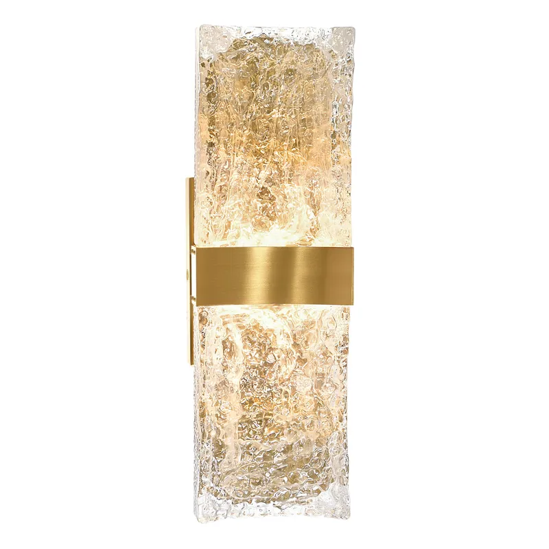 Lava Integrated LED 20in Brass Wall Light with Handcrafted Glass — CWI Lighting LED Wall Lights  