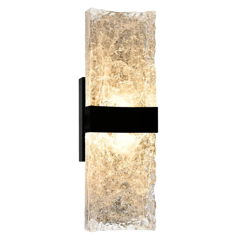 Lava Integrated LED 20in Black Wall Light with Handcrafted Glass — CWI Lighting LED Wall Lights  