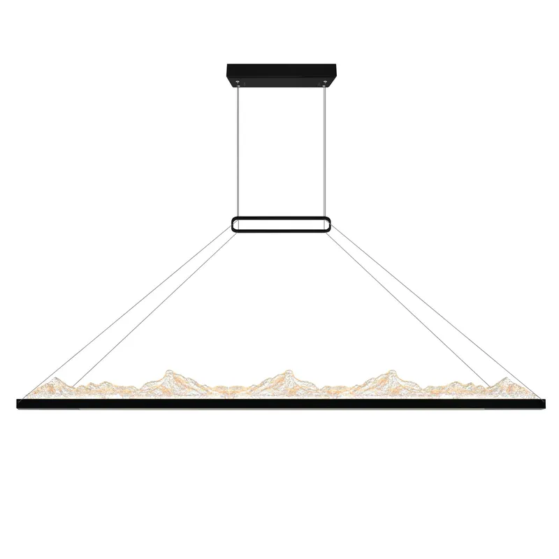 Himalayas Integrated LED 62in Black Chandelier with Handcrafted Glass — CWI Lighting LED Pendant Lights  
