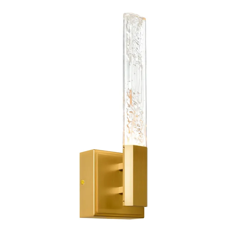 Greta Integrated LED 5in Brass Wall Light with Handcrafted Glass — CWI Lighting LED Wall Lights  