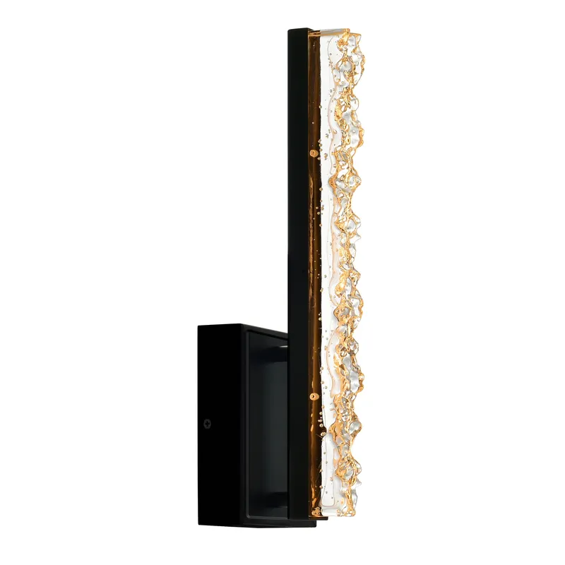 Stagger Integrated LED 5in Black Wall Light with Handcrafted Glass — CWI Lighting LED Wall Lights  