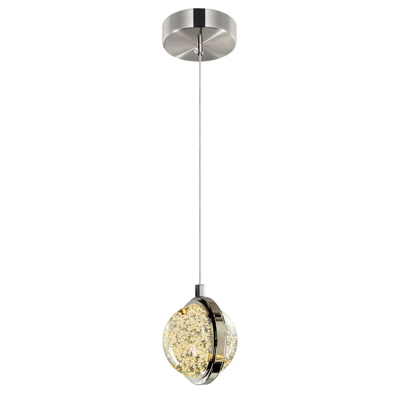 Salvador Integrated LED 4in Polished Nickel Pendant — CWI Lighting LED Pendant Lights  
