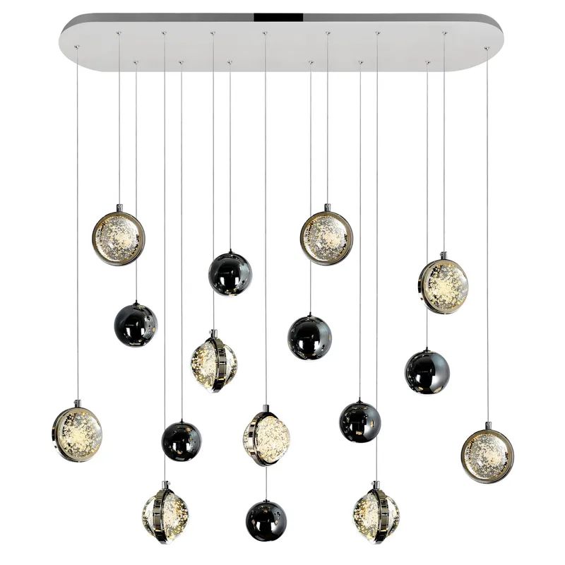 Salvador Integrated LED 40in Polished Nickel Chandelier — CWI Lighting LED Pendant Lights  