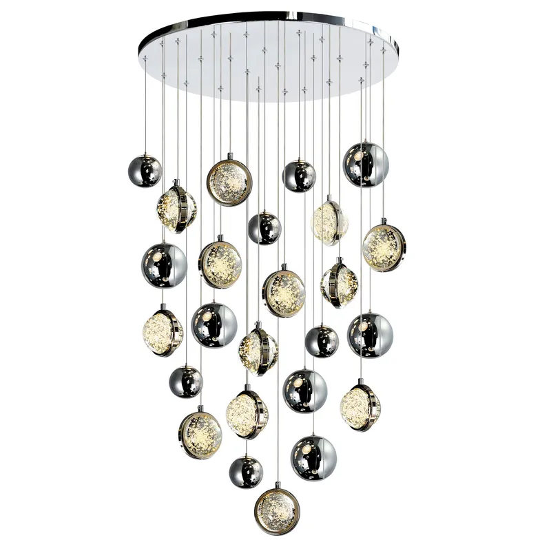 Salvador Integrated LED 24in Polished Nickel Chandelier — CWI Lighting LED Pendant Lights  