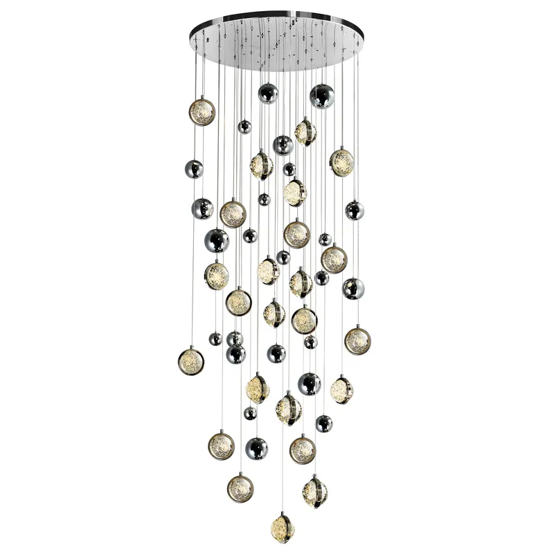 Salvador Integrated LED 32in Polished Nickel Chandelier — CWI Lighting LED Pendant Lights  