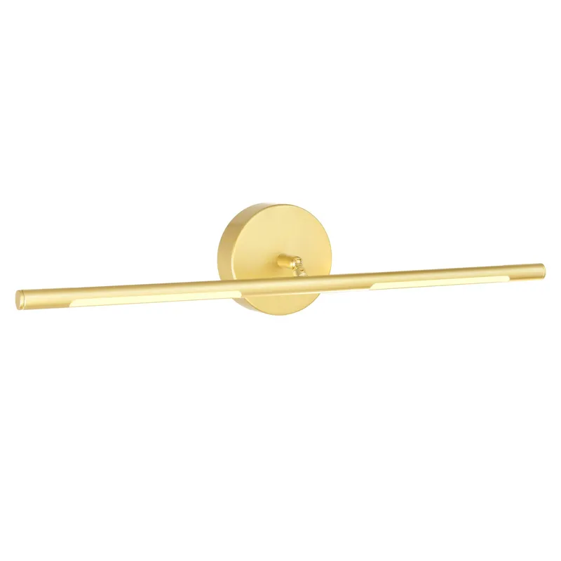 Oskil Integrated LED 24in Satin Gold Vanity Light — CWI Lighting LED Wall Lights  