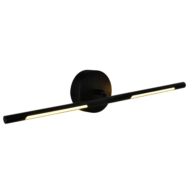 Oskil Integrated LED 24in Black Vanity Light — CWI Lighting LED Wall Lights  