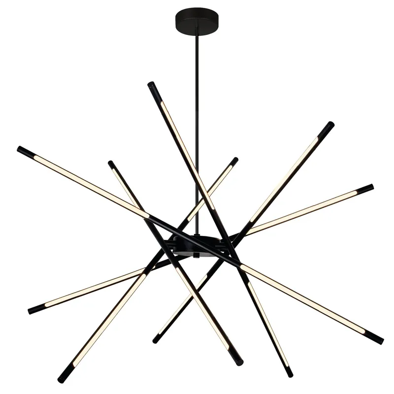 Oskil Integrated LED 43in Black Chandelier — CWI Lighting LED Pendant Lights  