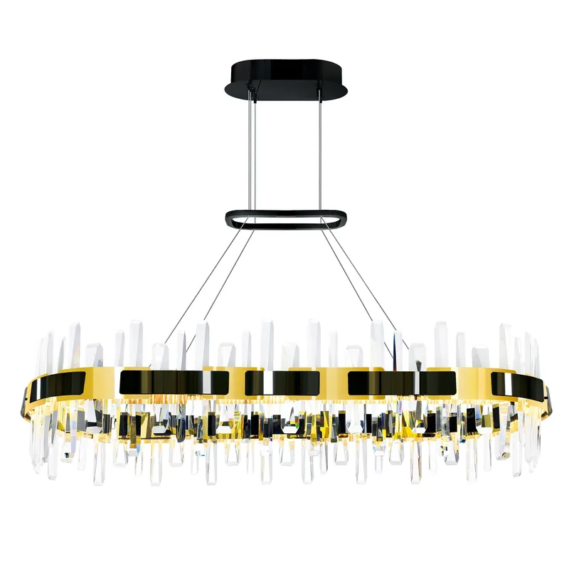 Aya Integrated LED 43in Pearl Black Chandelier — CWI Lighting LED Pendant Lights  