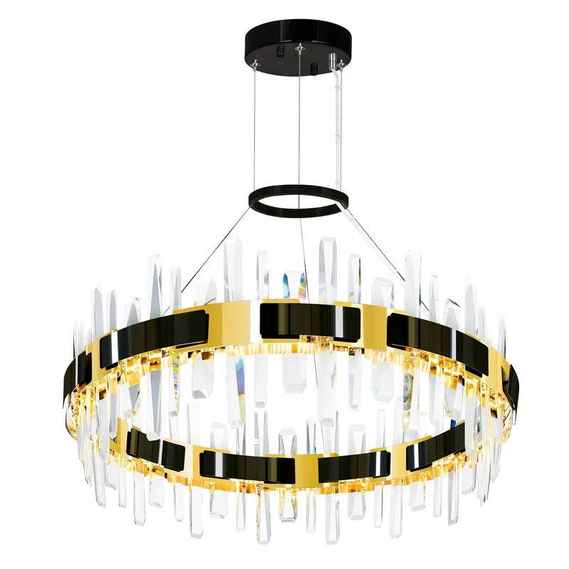 Aya Integrated LED 32in Pearl Black Chandelier — CWI Lighting LED Pendant Lights  