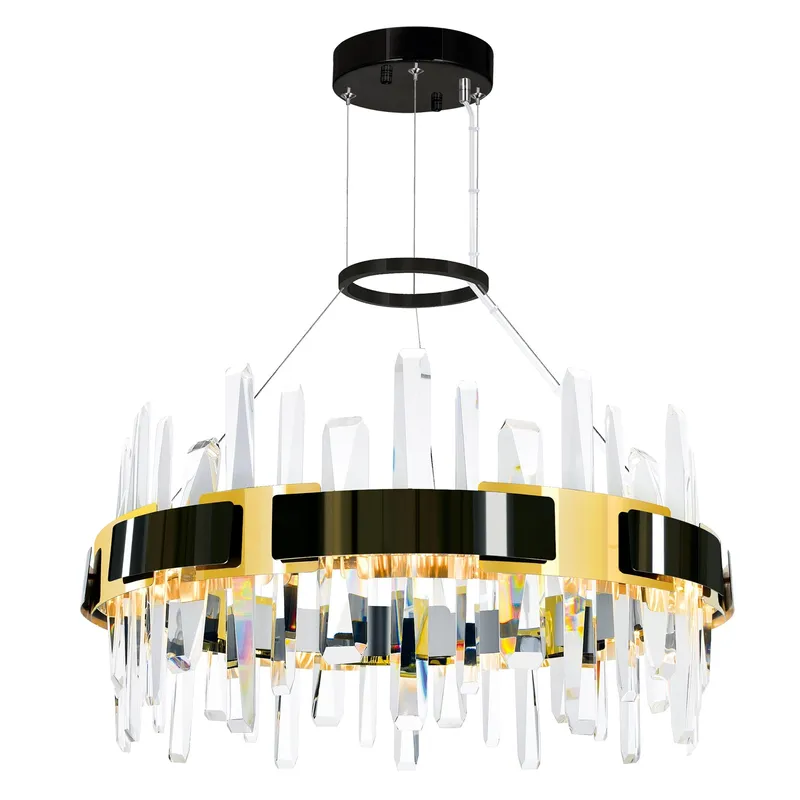 Aya Integrated LED 24in Pearl Black Chandelier — CWI Lighting LED Pendant Lights  