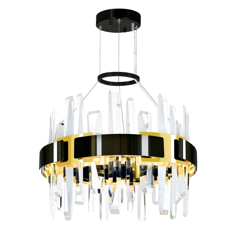 Aya Integrated LED 18in Pearl Black Chandelier — CWI Lighting LED Pendant Lights  