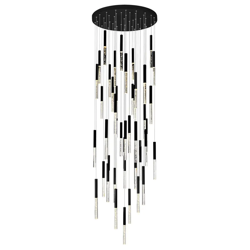 Dragonswatch Integrated LED 32in 45 Pendant Black Chandelier — CWI Lighting LED Pendant Lights  